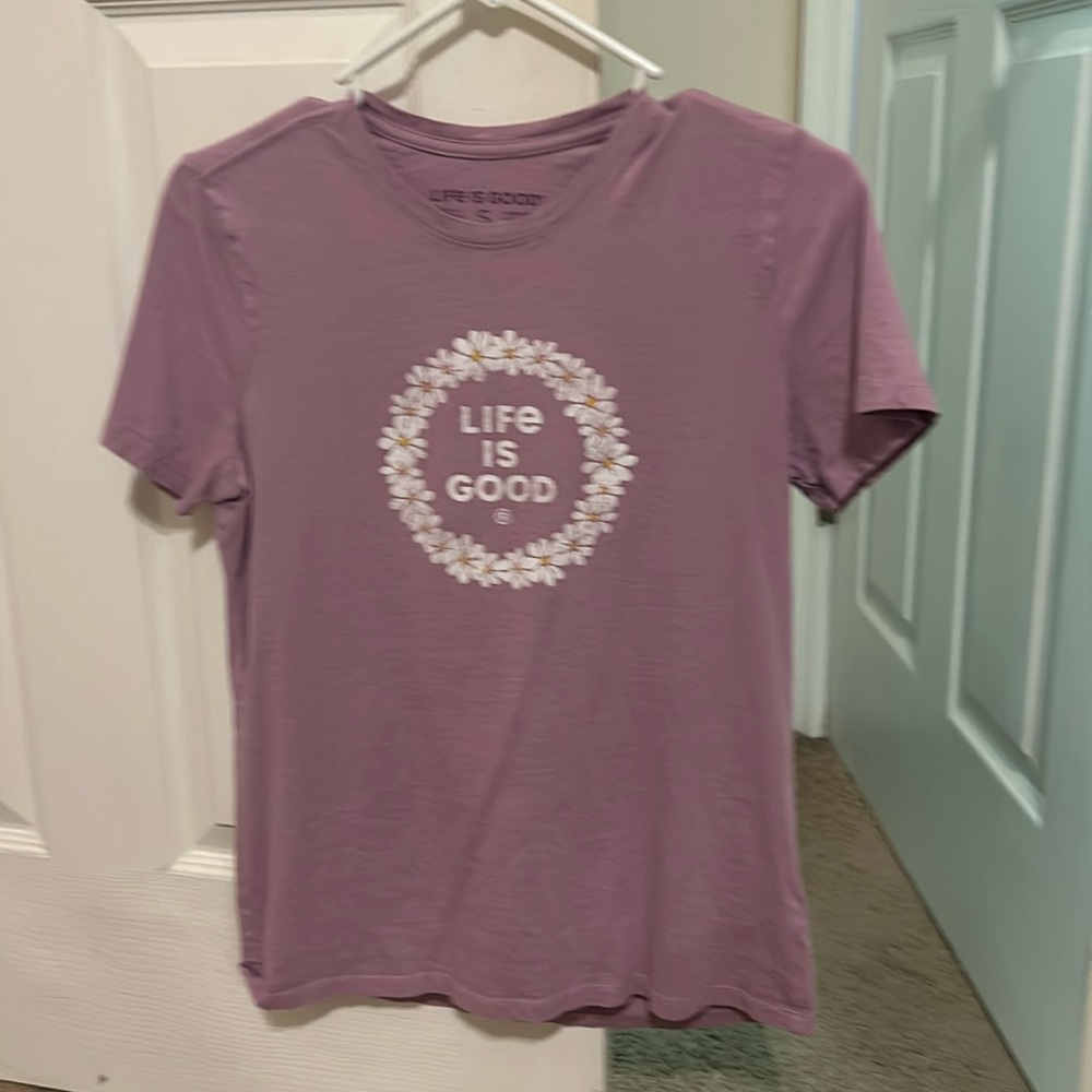 Purple small "Life is good" t shirt.